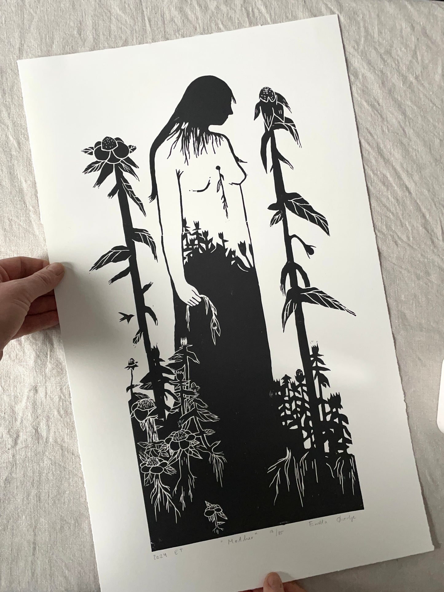 Mother - Originalt linosnitt