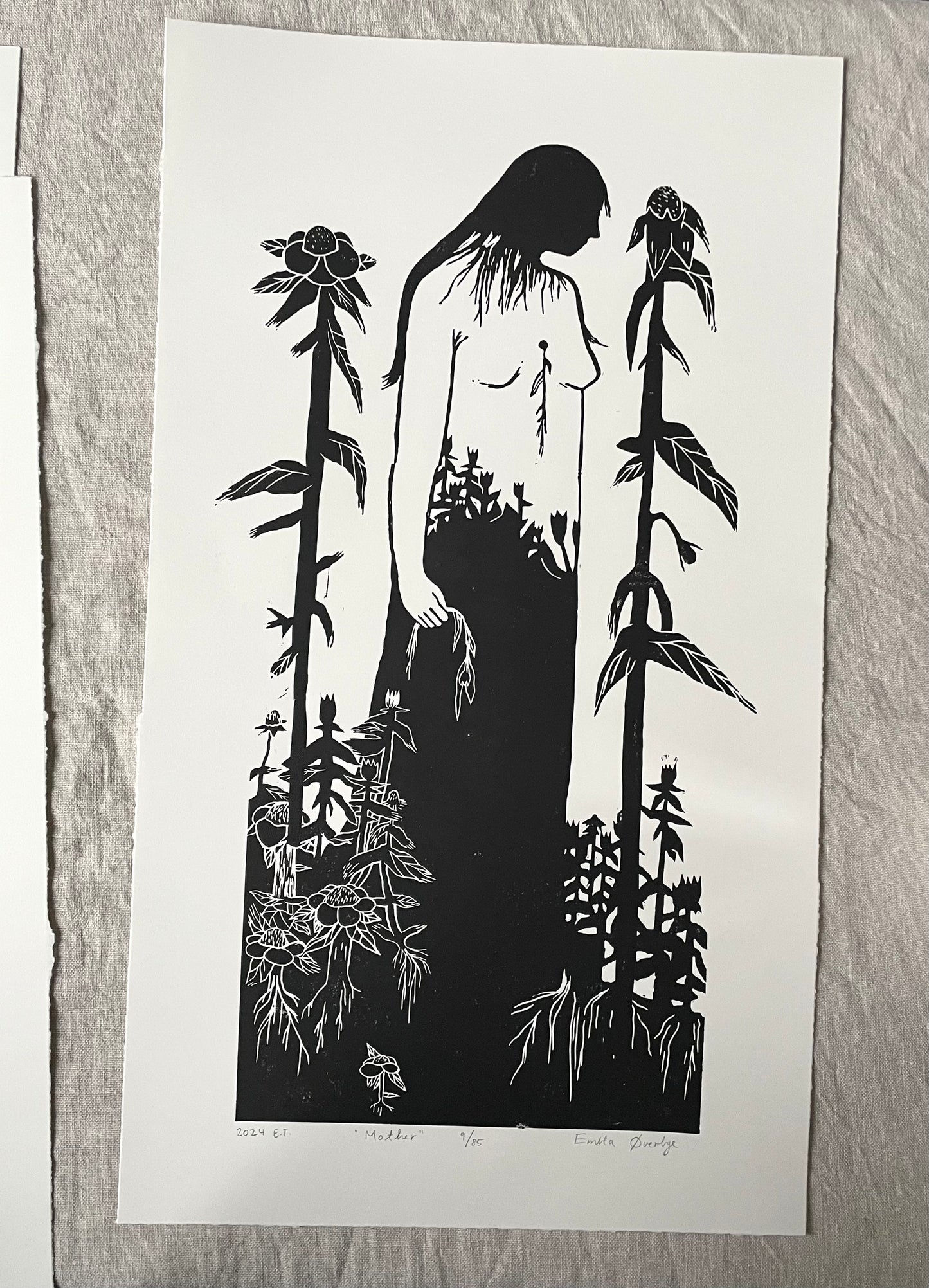 Mother - Originalt linosnitt