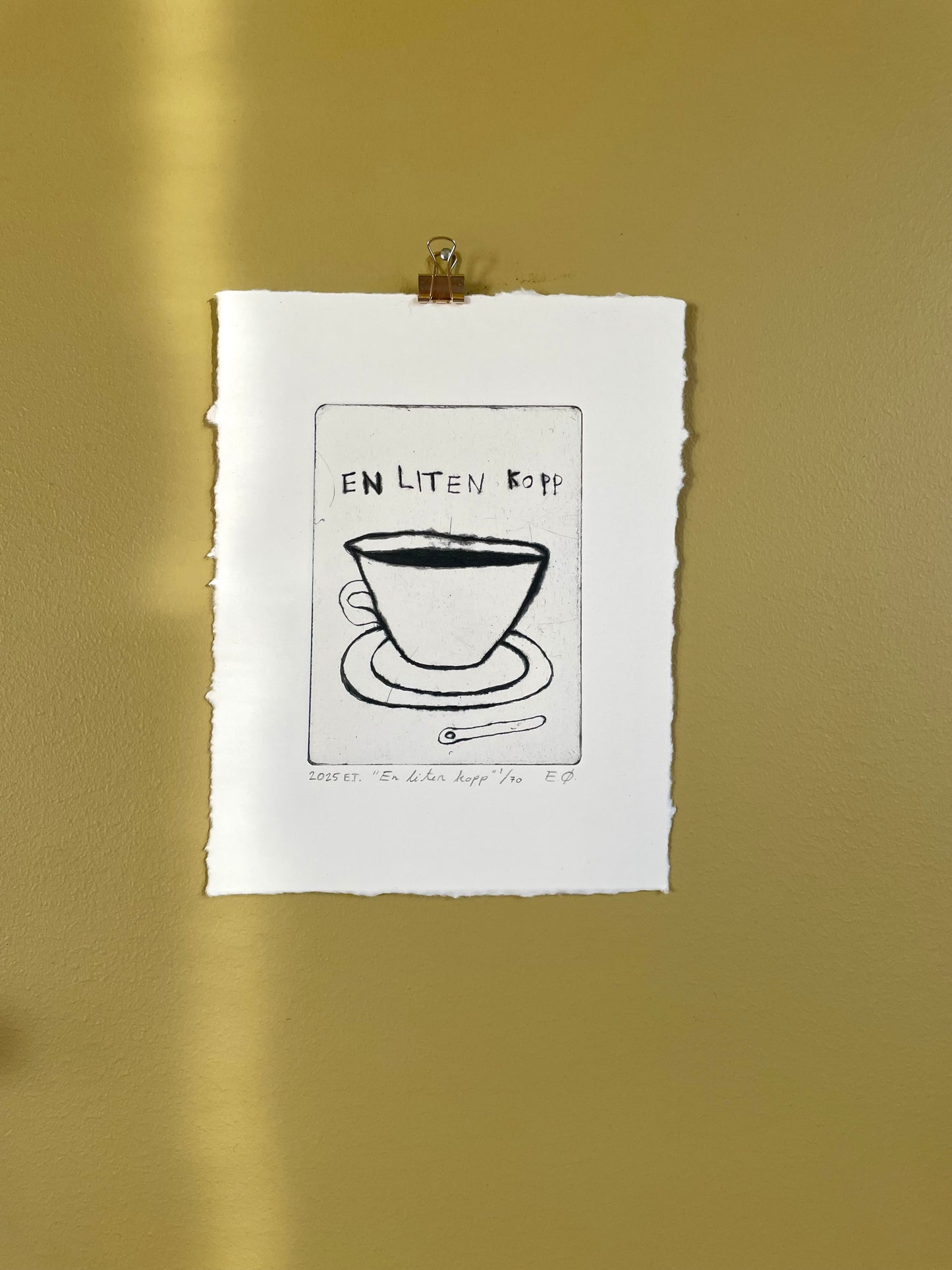 En liten kopp - Originalt koldnålstrykk
