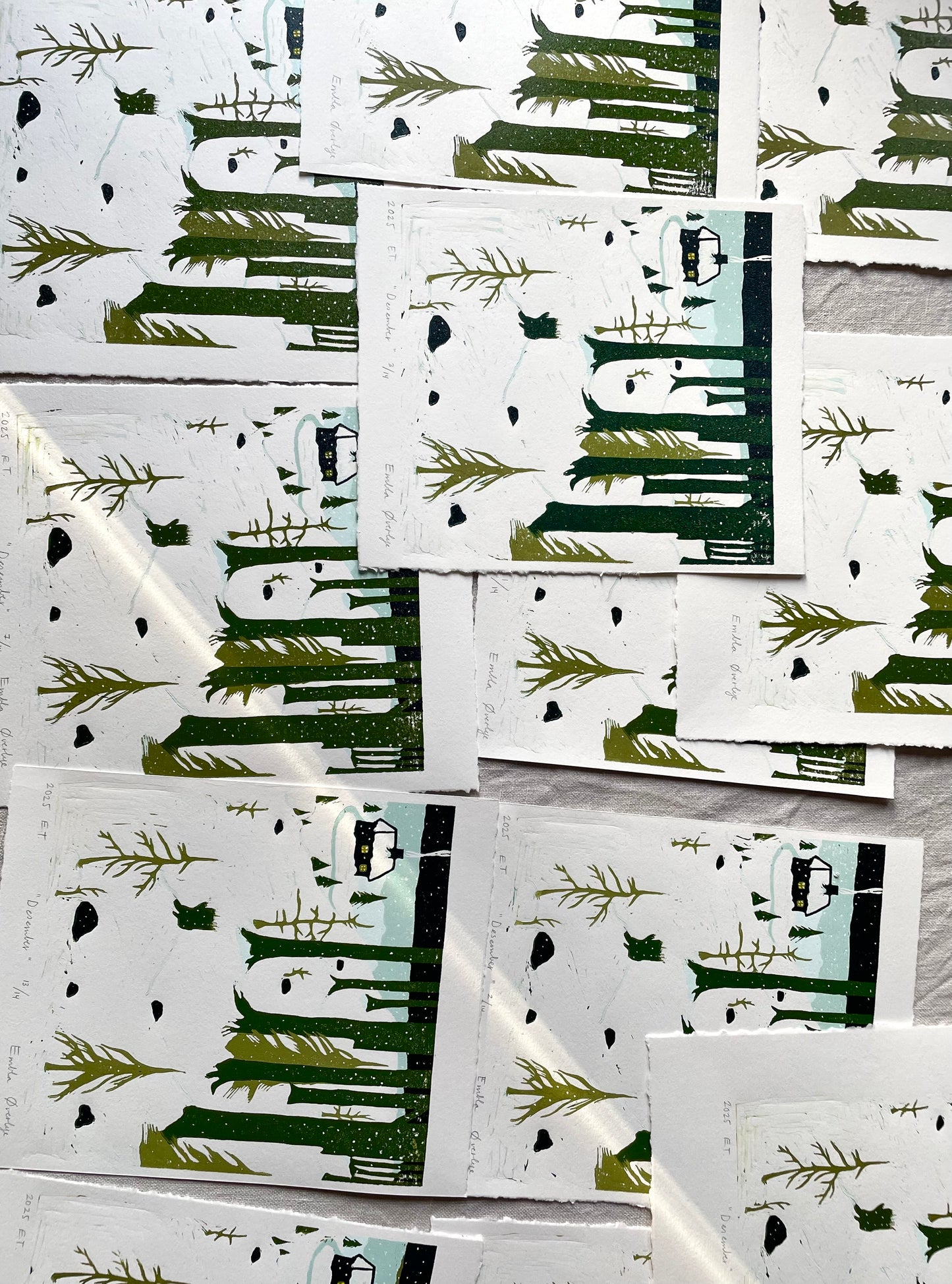 Desember - Originalt reduksjonstrykk med 5 lag