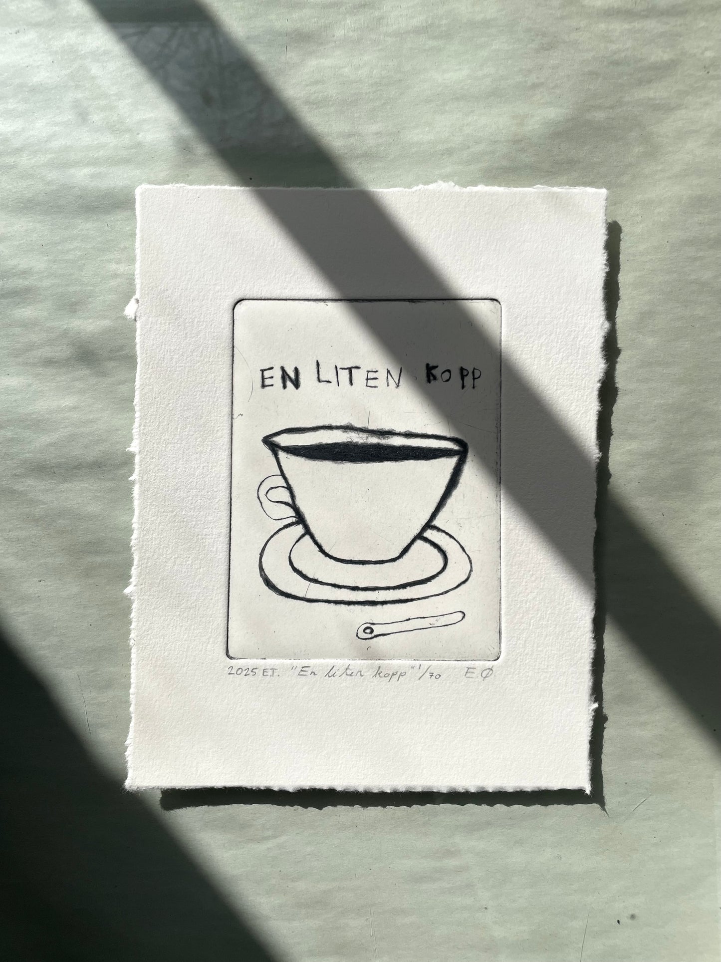 En liten kopp - Originalt koldnålstrykk
