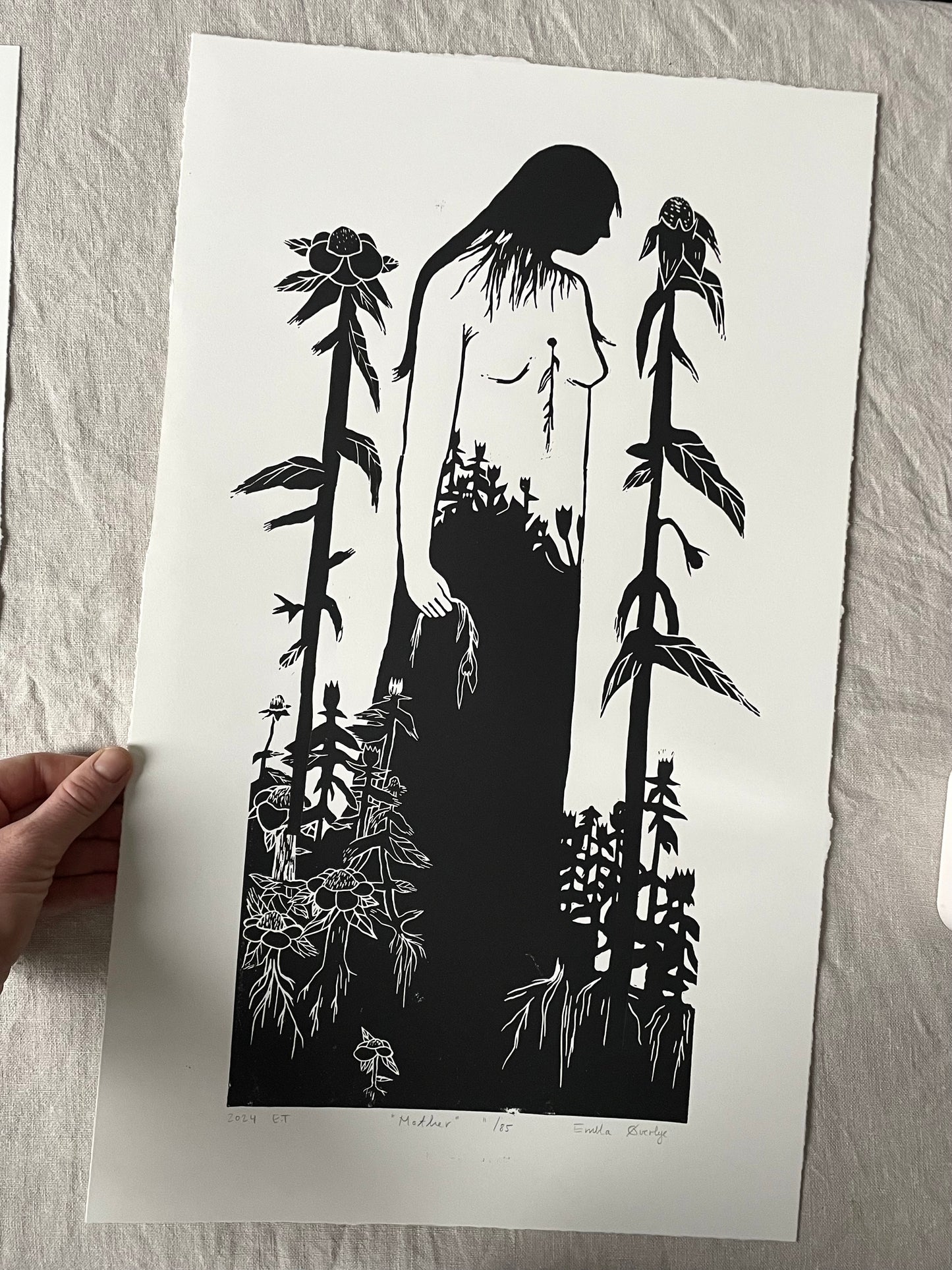 Mother - Originalt linosnitt