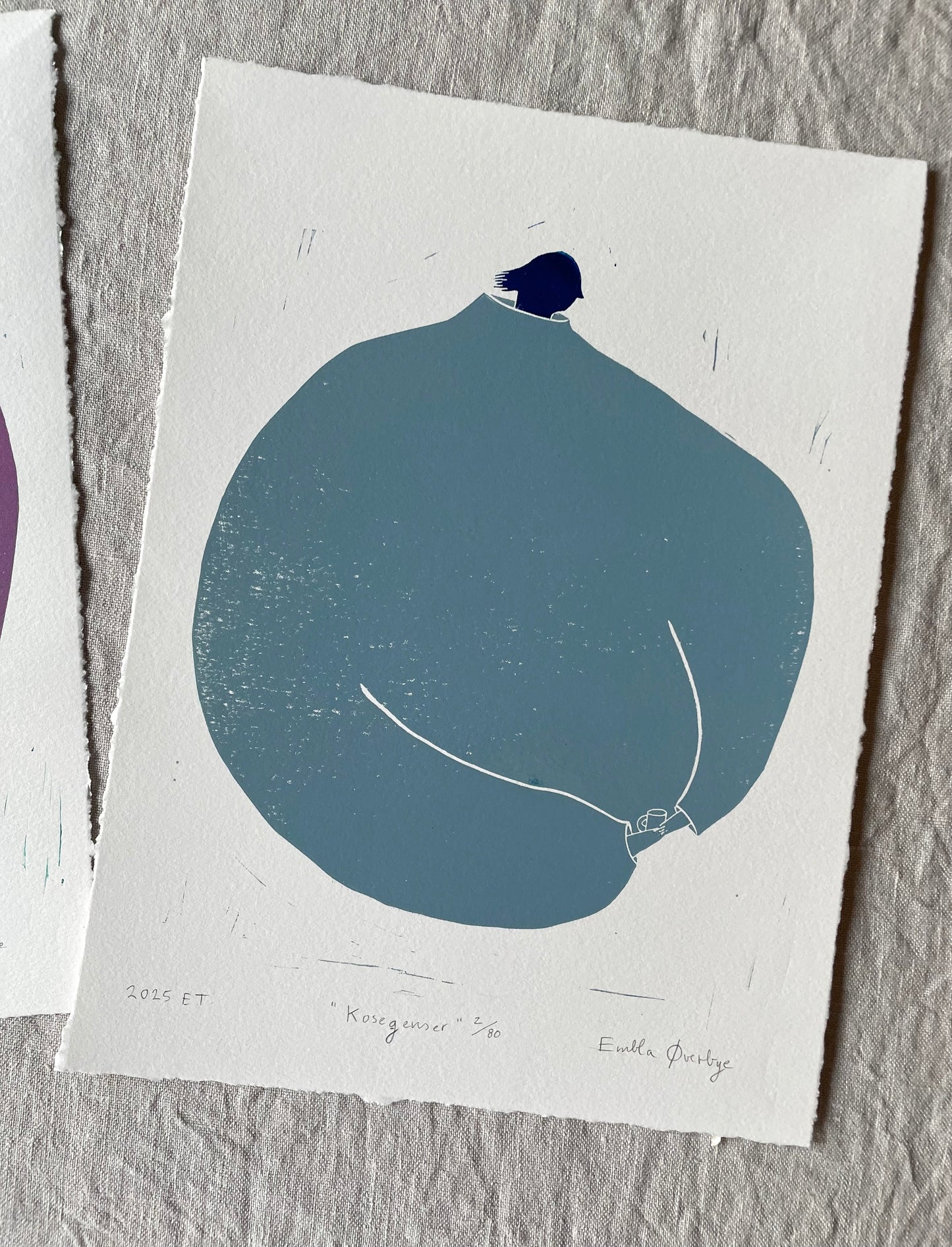 Kosegenser - flere farger - Originalt linosnitt