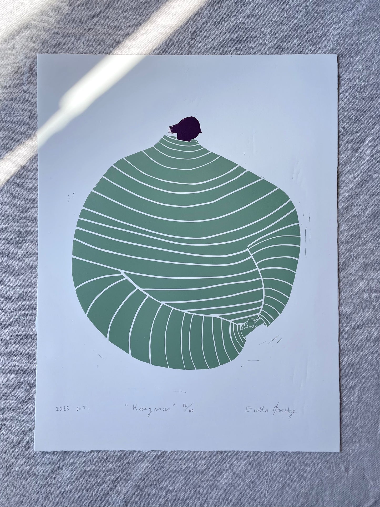 Kosegenser - flere farger - Originalt linosnitt