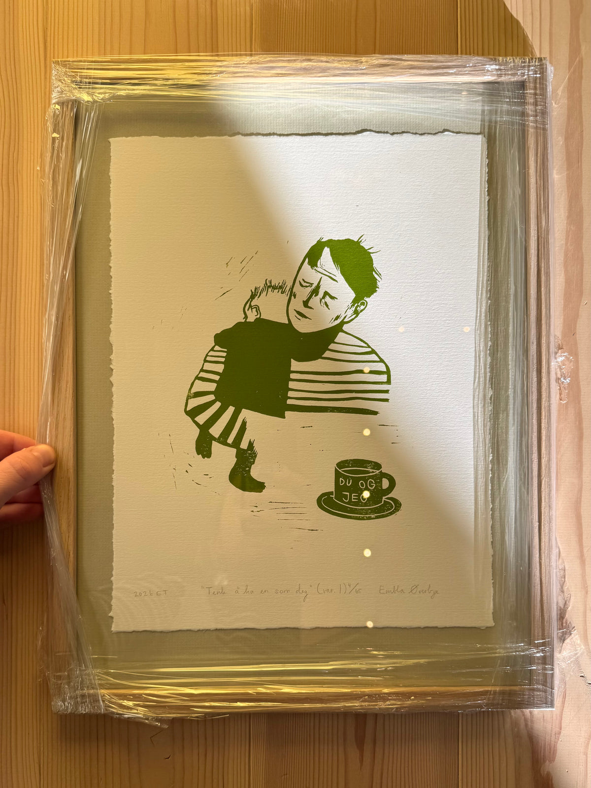 *Innrammet* Tenk å ha en som deg (variasjon I) - Originalt linosnitt