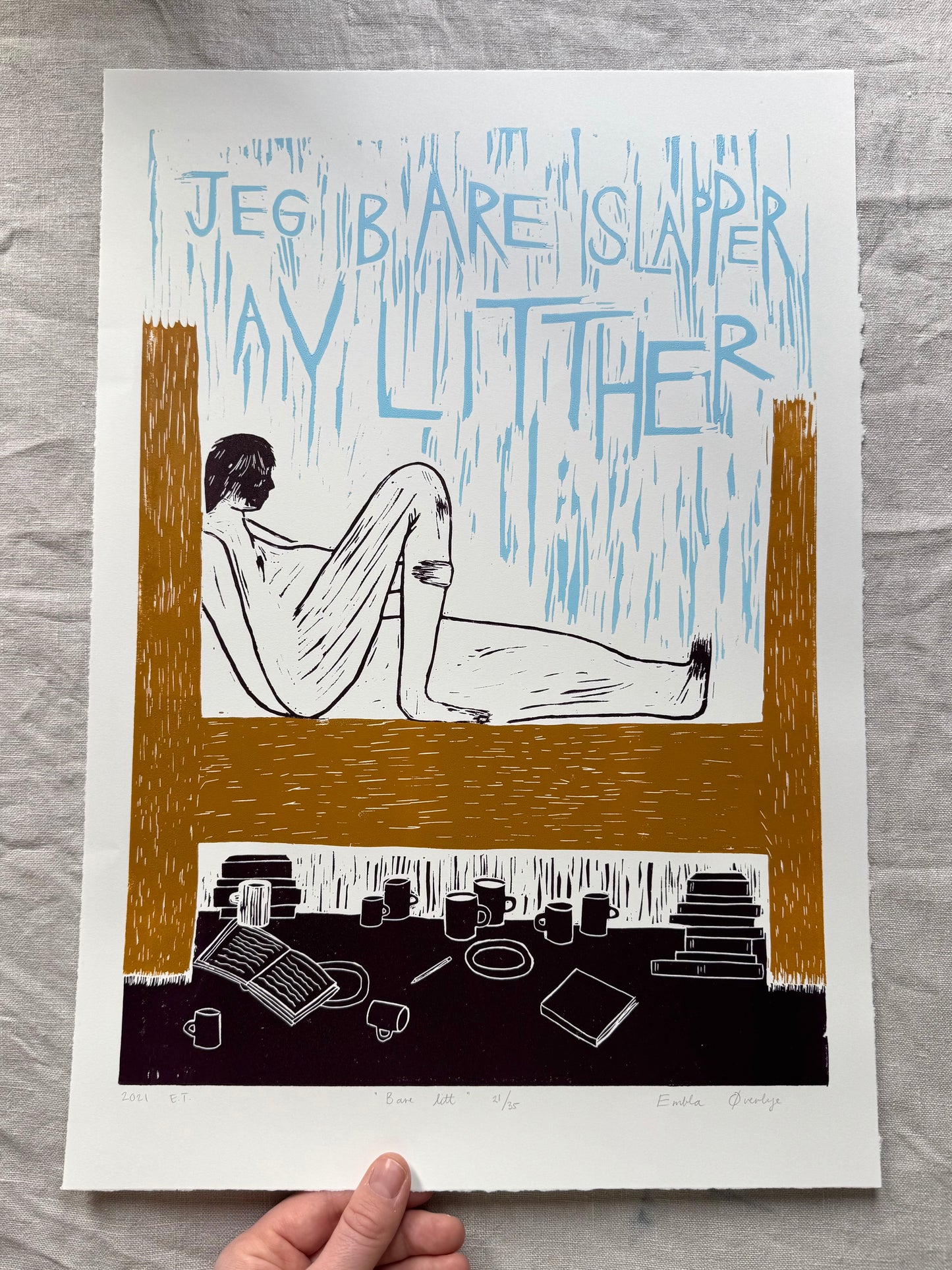 Bare litt - Originalt linotrykk