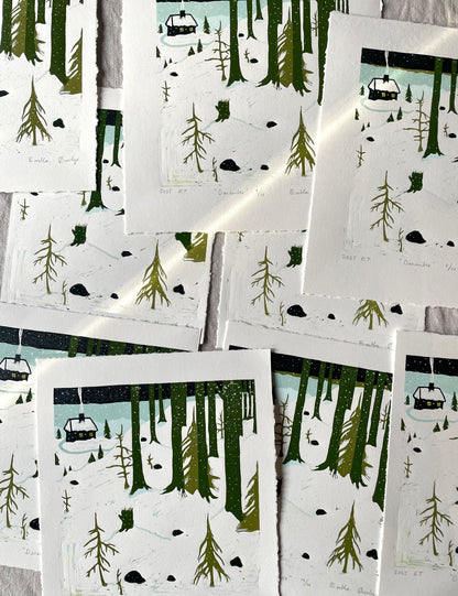 Desember - Originalt reduksjonstrykk med 5 lag