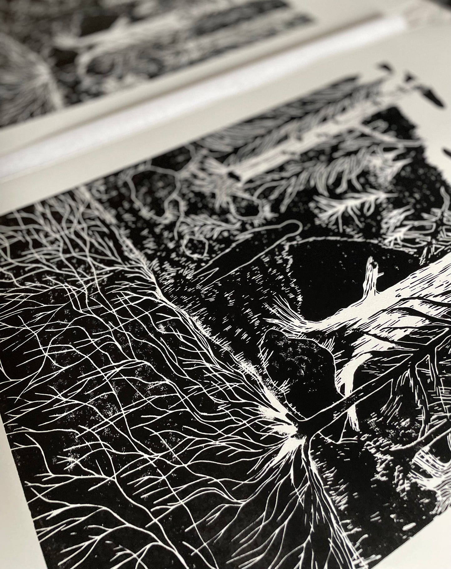 Night Stroll - Originalt linosnitt