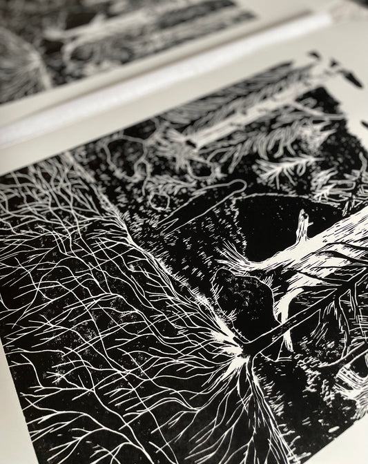 Night Stroll - Originalt linosnitt