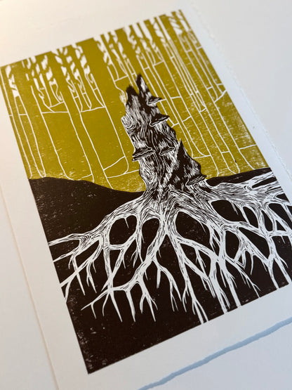 Stubben - Originalt linosnitt