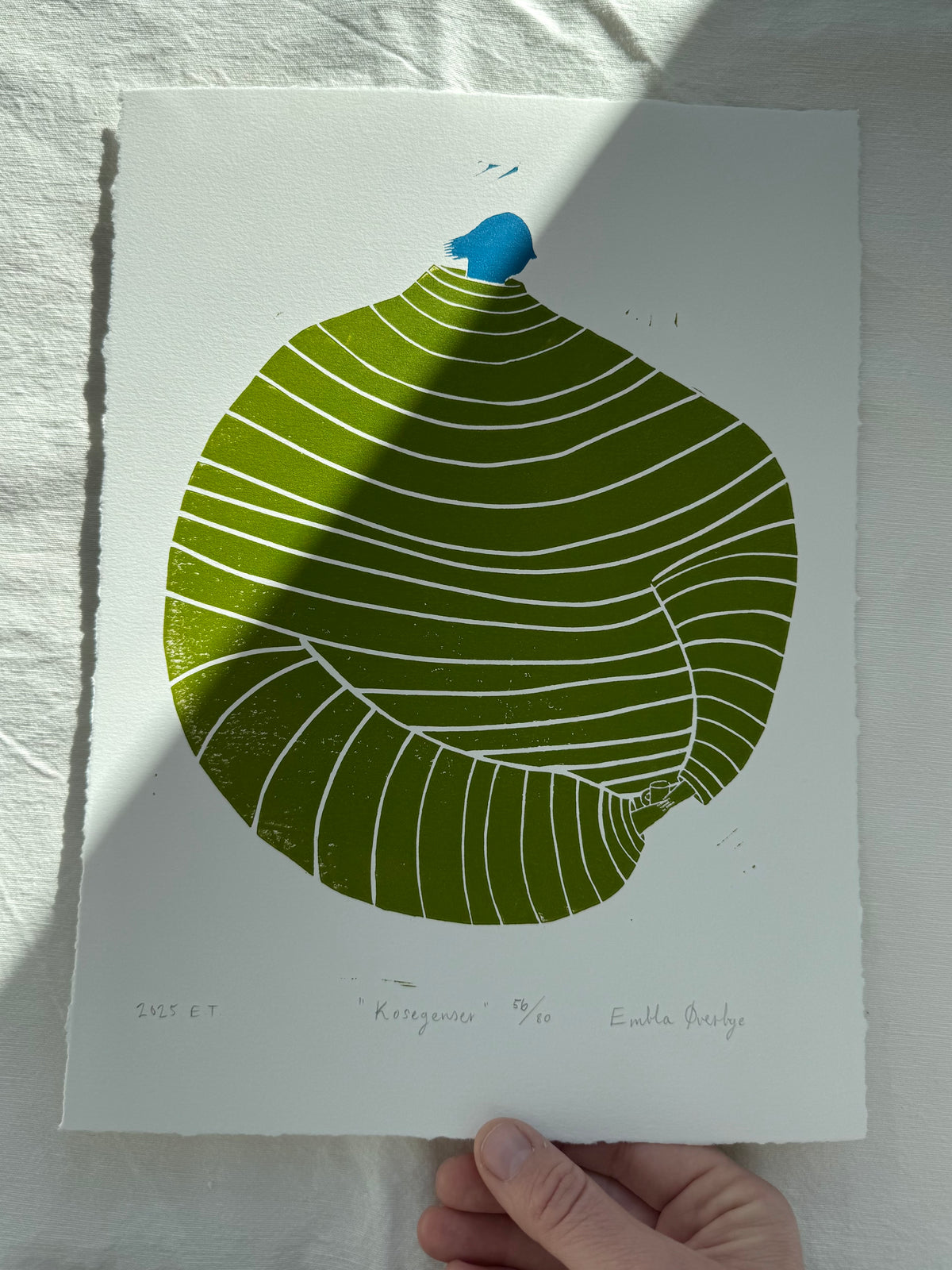 Kosegenser - flere farger - Originalt linosnitt