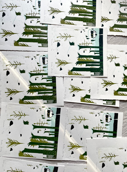 Desember - Originalt reduksjonstrykk med 5 lag