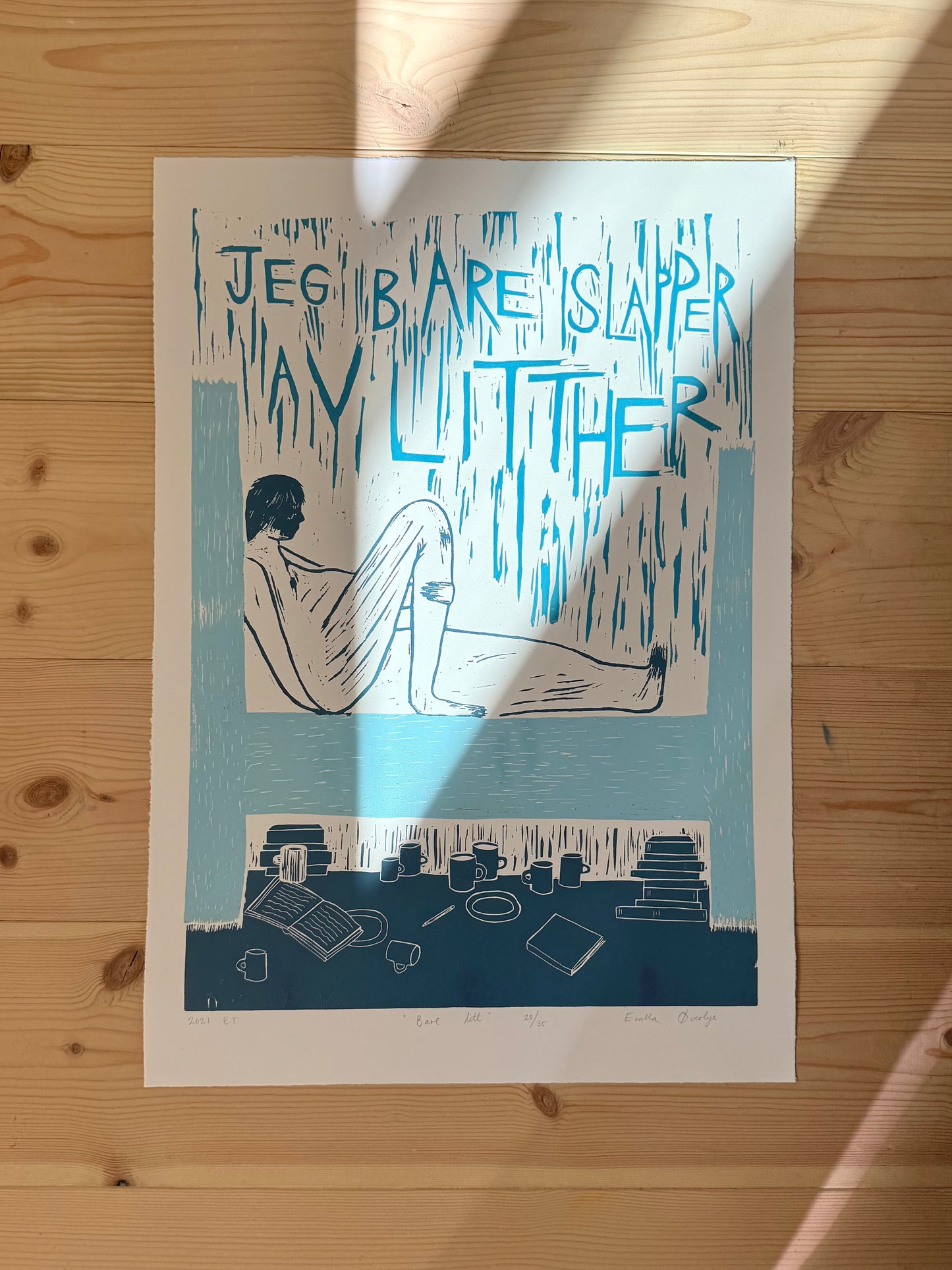 Bare litt - Originalt linotrykk