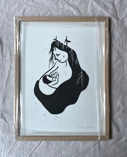 *Innrammet* Liv - Originalt linosnitt