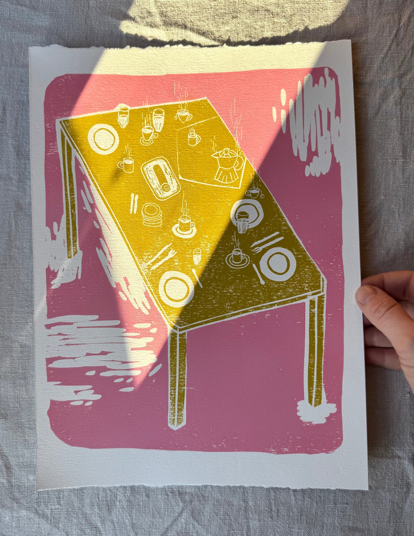 Rullekake - flere farger - Originalt linosnitt