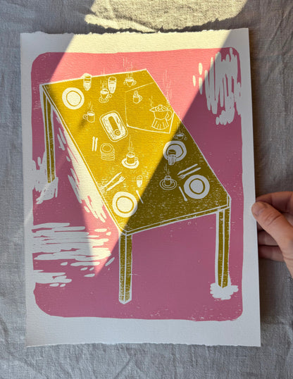 Rullekake - flere farger - Originalt linosnitt