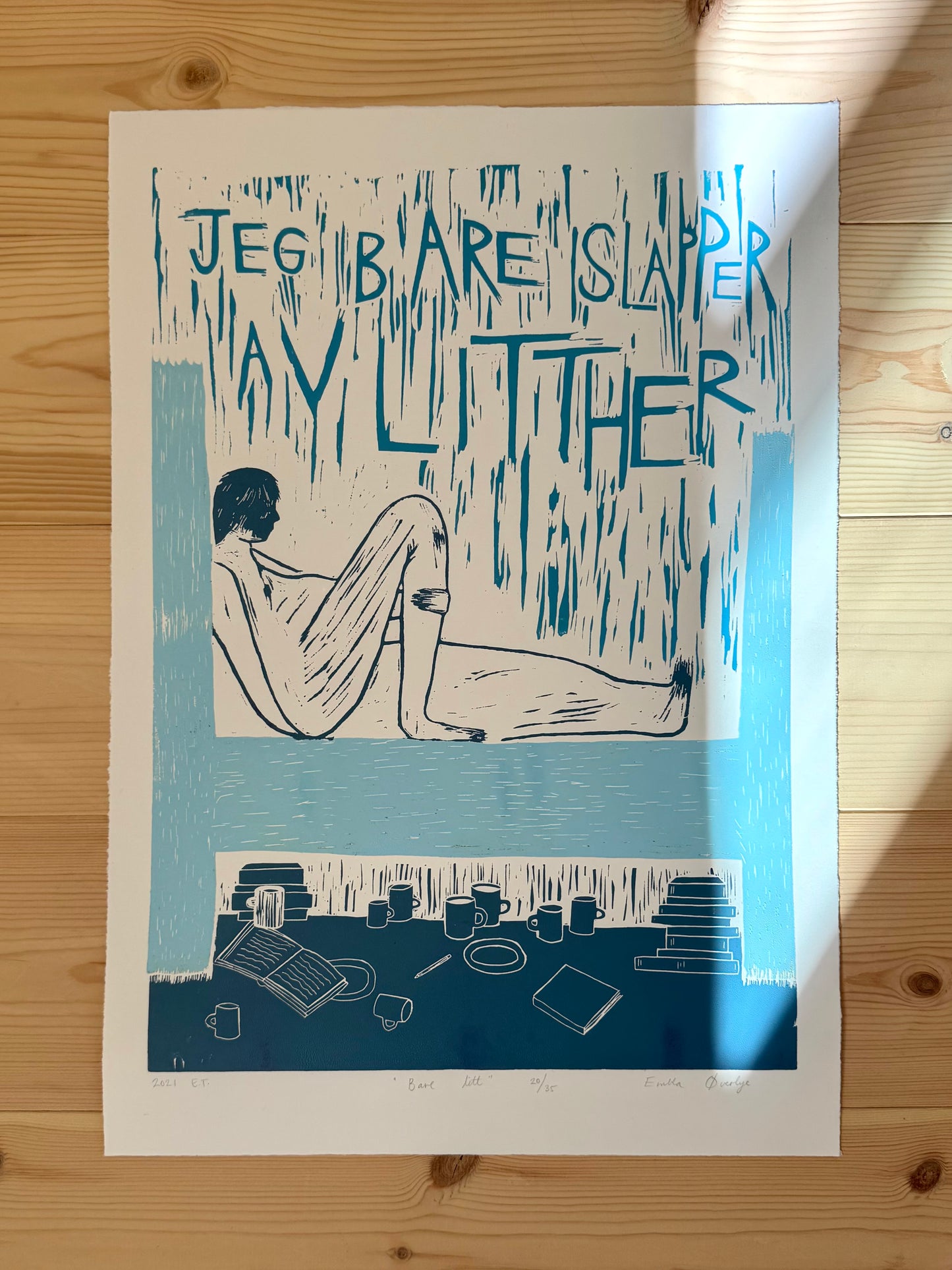 Bare litt - Originalt linotrykk