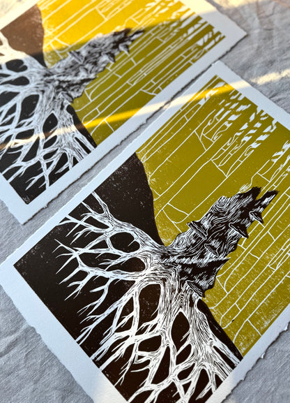 Stubben - Originalt linosnitt