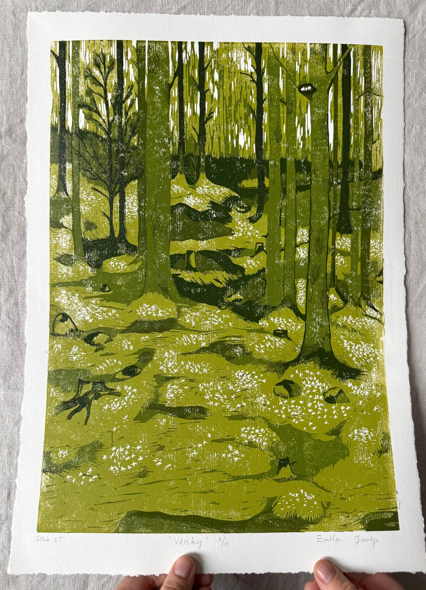 *Forhåndsbestilling* Vårskog - Originalt reduksjonstrykk med 5 lag