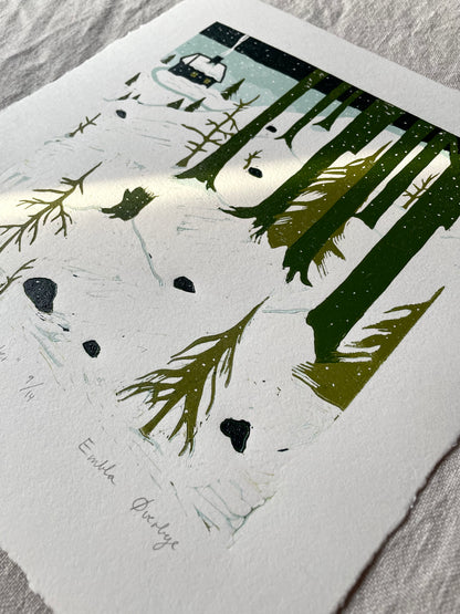 Desember - Originalt reduksjonstrykk med 5 lag