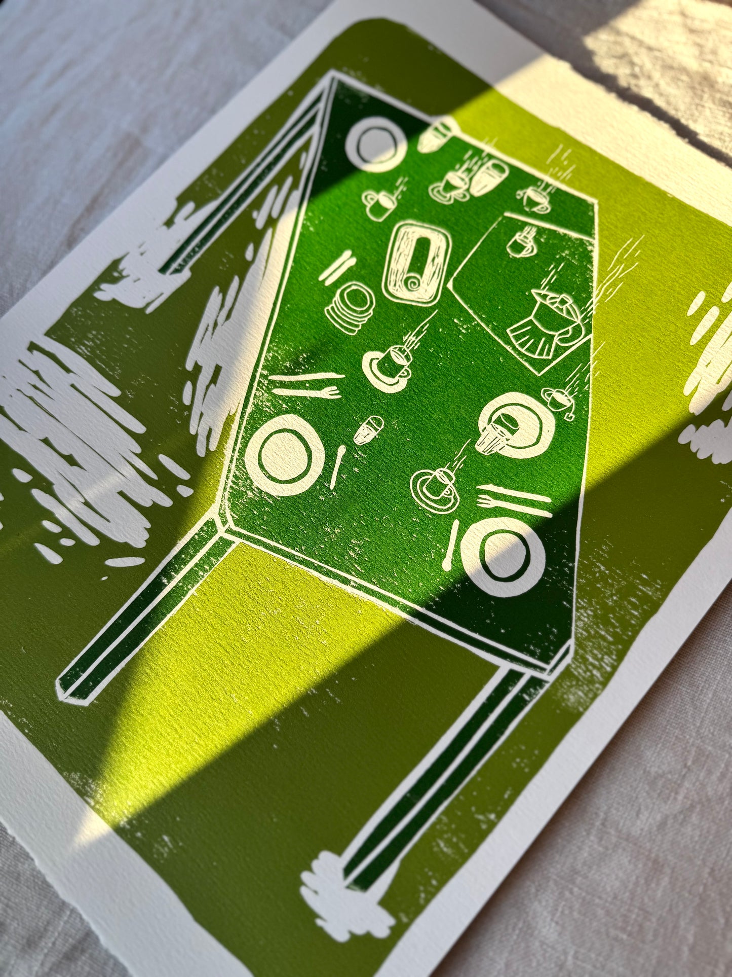 Rullekake - flere farger - Originalt linosnitt