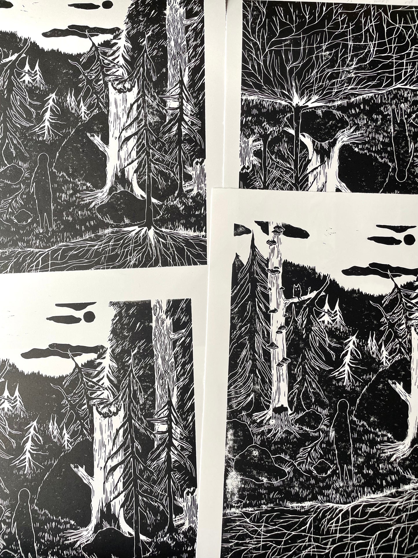 Night Stroll - Originalt linosnitt