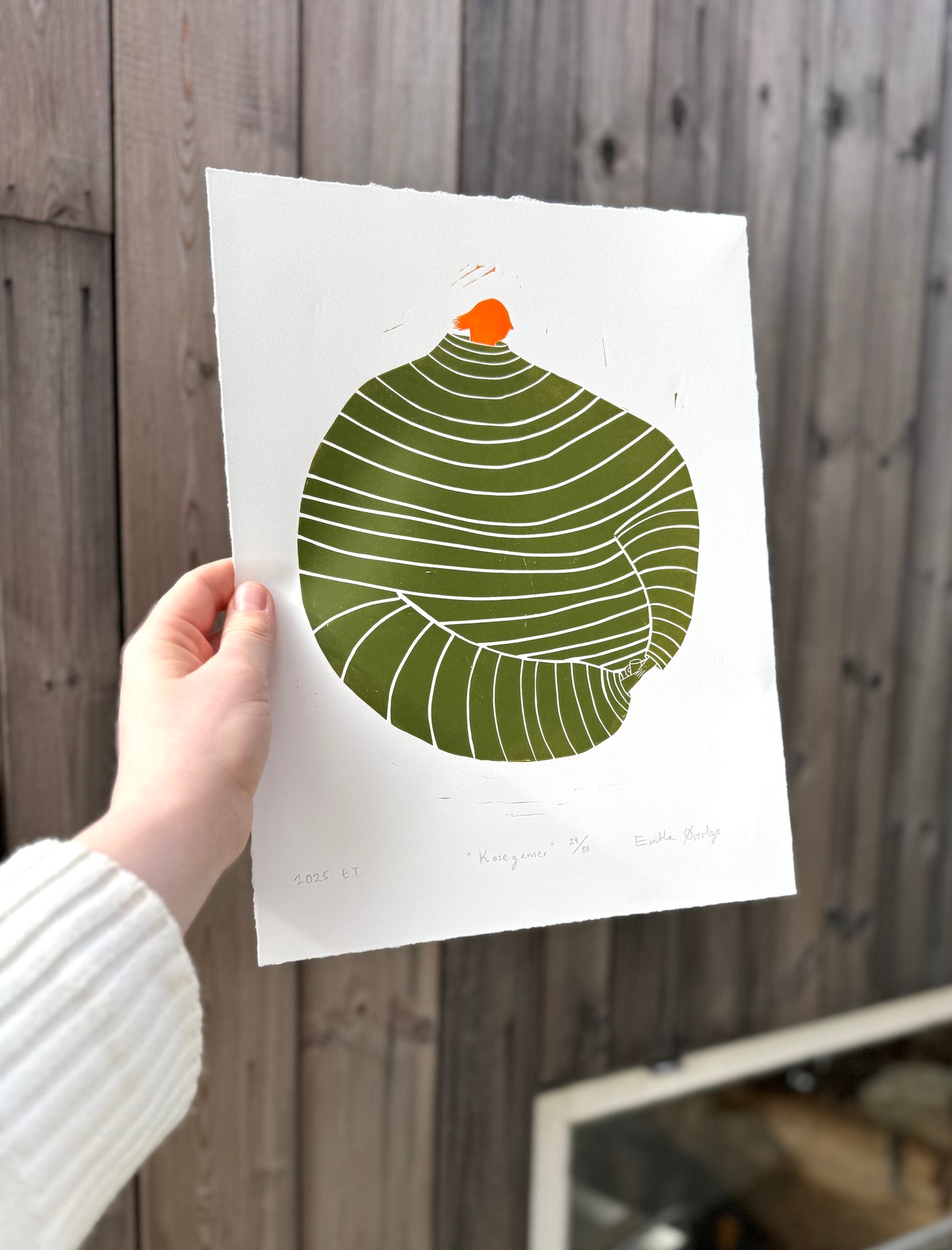 Kosegenser - flere farger - Originalt linosnitt