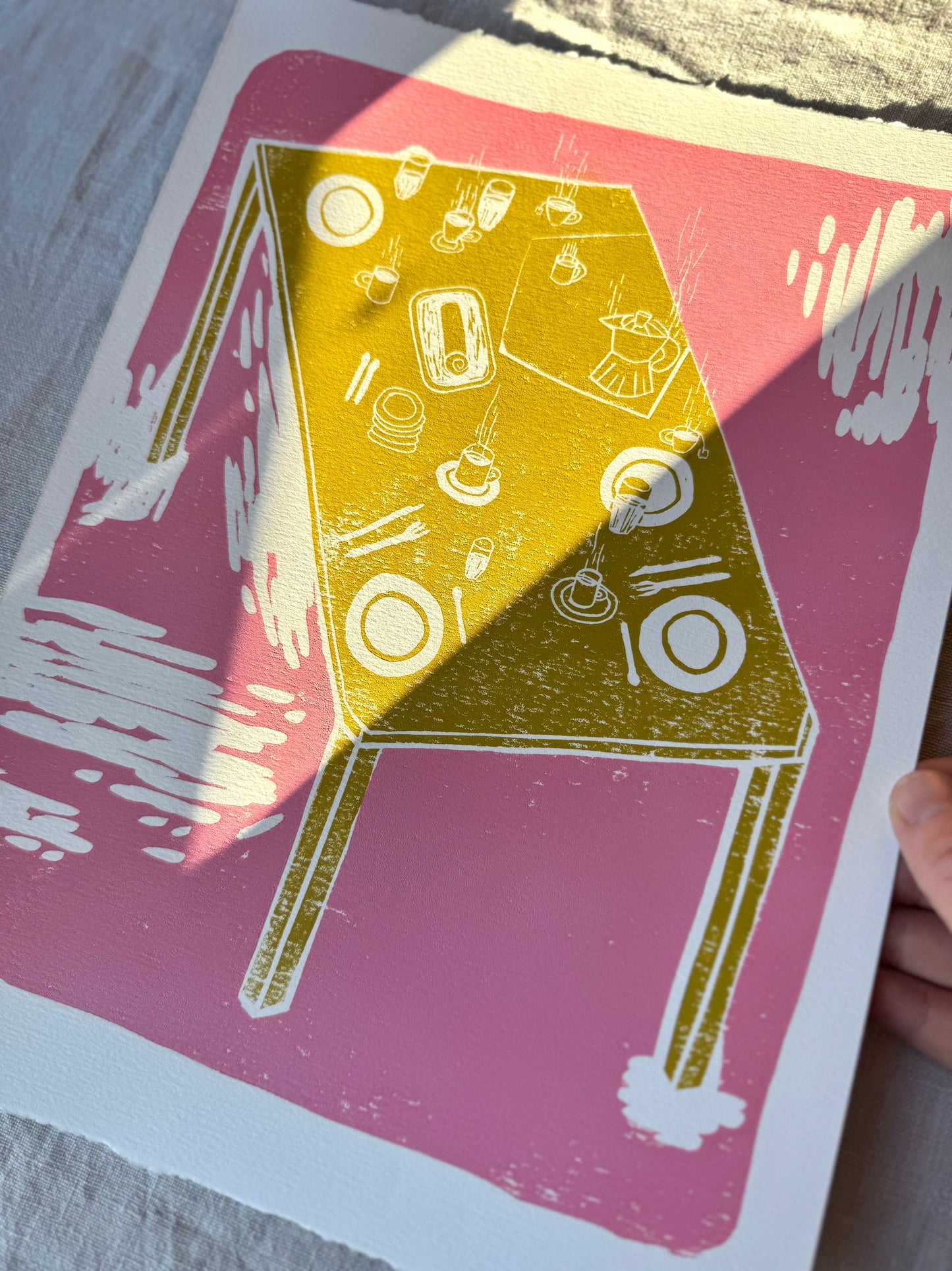 Rullekake - flere farger - Originalt linosnitt