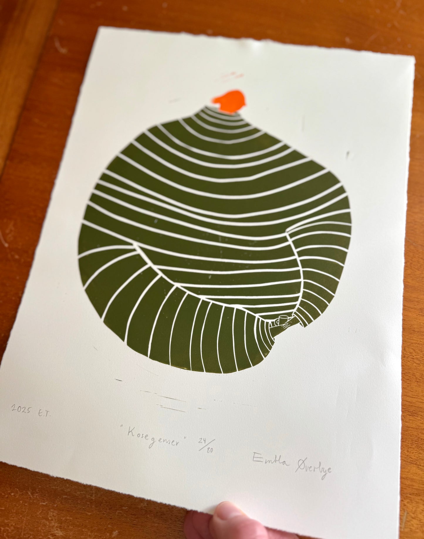 Kosegenser - flere farger - Originalt linosnitt