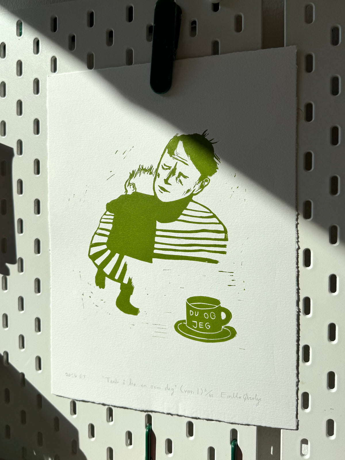 Tenk å ha en som deg (variasjon I) - Originalt linosnitt