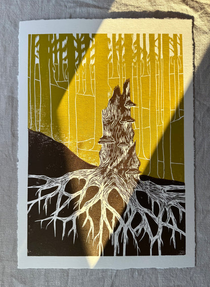 Stubben - Originalt linosnitt