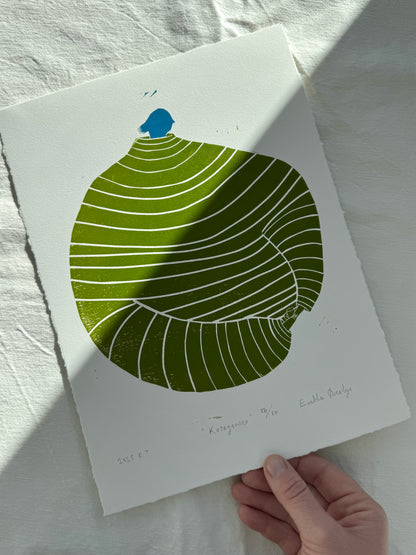 Kosegenser - flere farger - Originalt linosnitt