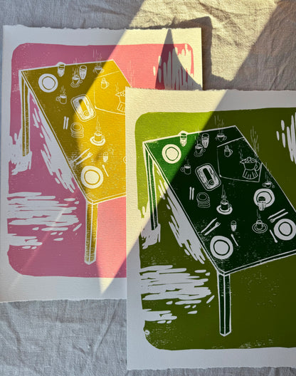 Rullekake - flere farger - Originalt linosnitt