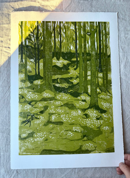 *Forhåndsbestilling* Vårskog - Originalt reduksjonstrykk med 5 lag
