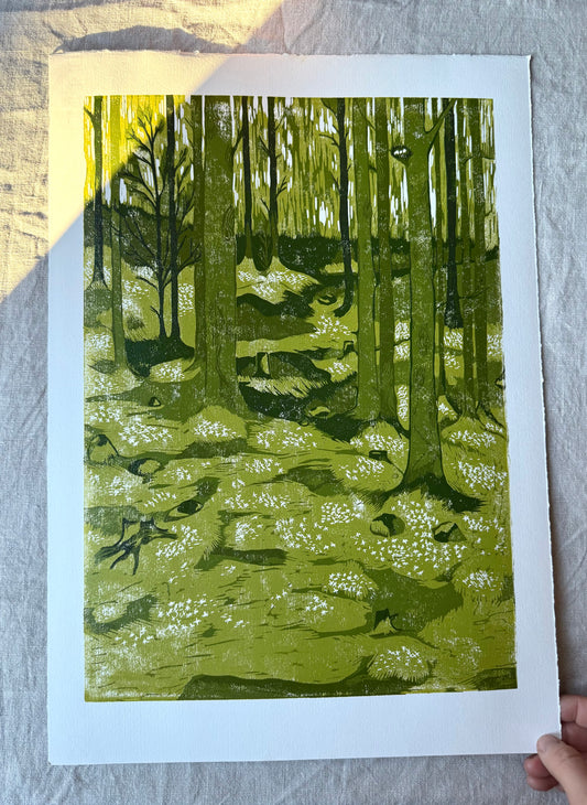 *Forhåndsbestilling* Vårskog - Originalt reduksjonstrykk med 5 lag