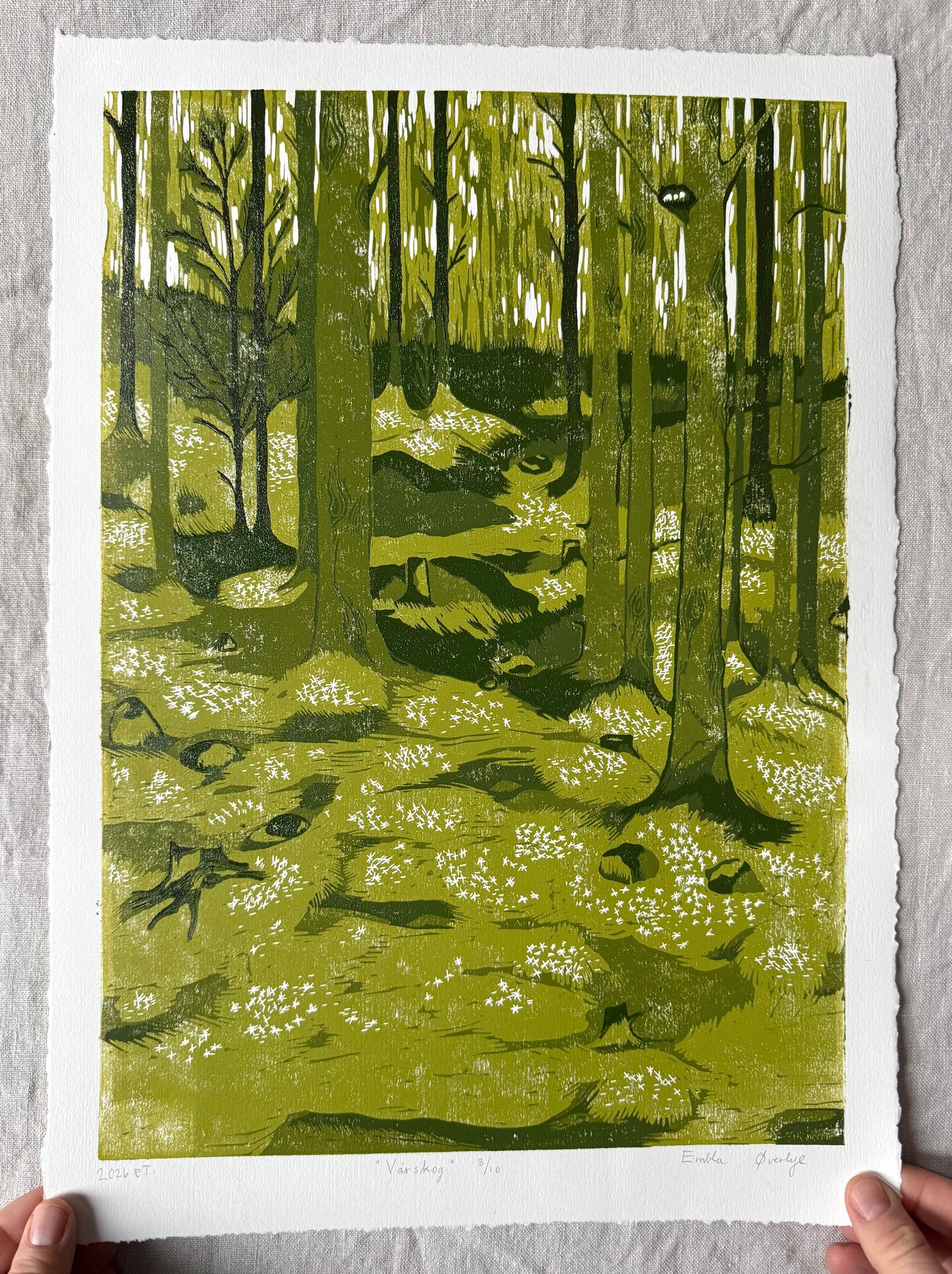 *Forhåndsbestilling* Vårskog - Originalt reduksjonstrykk med 5 lag