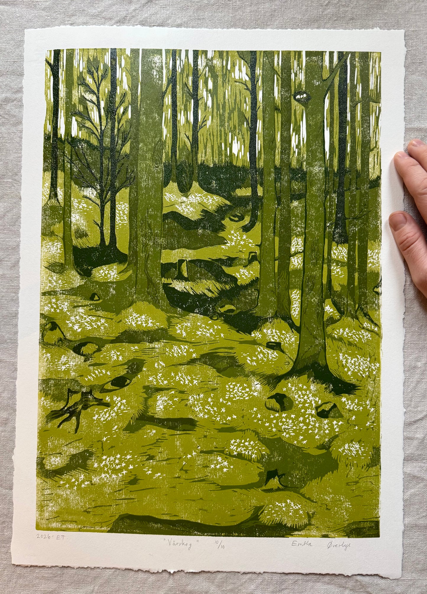 *Forhåndsbestilling* Vårskog - Originalt reduksjonstrykk med 5 lag