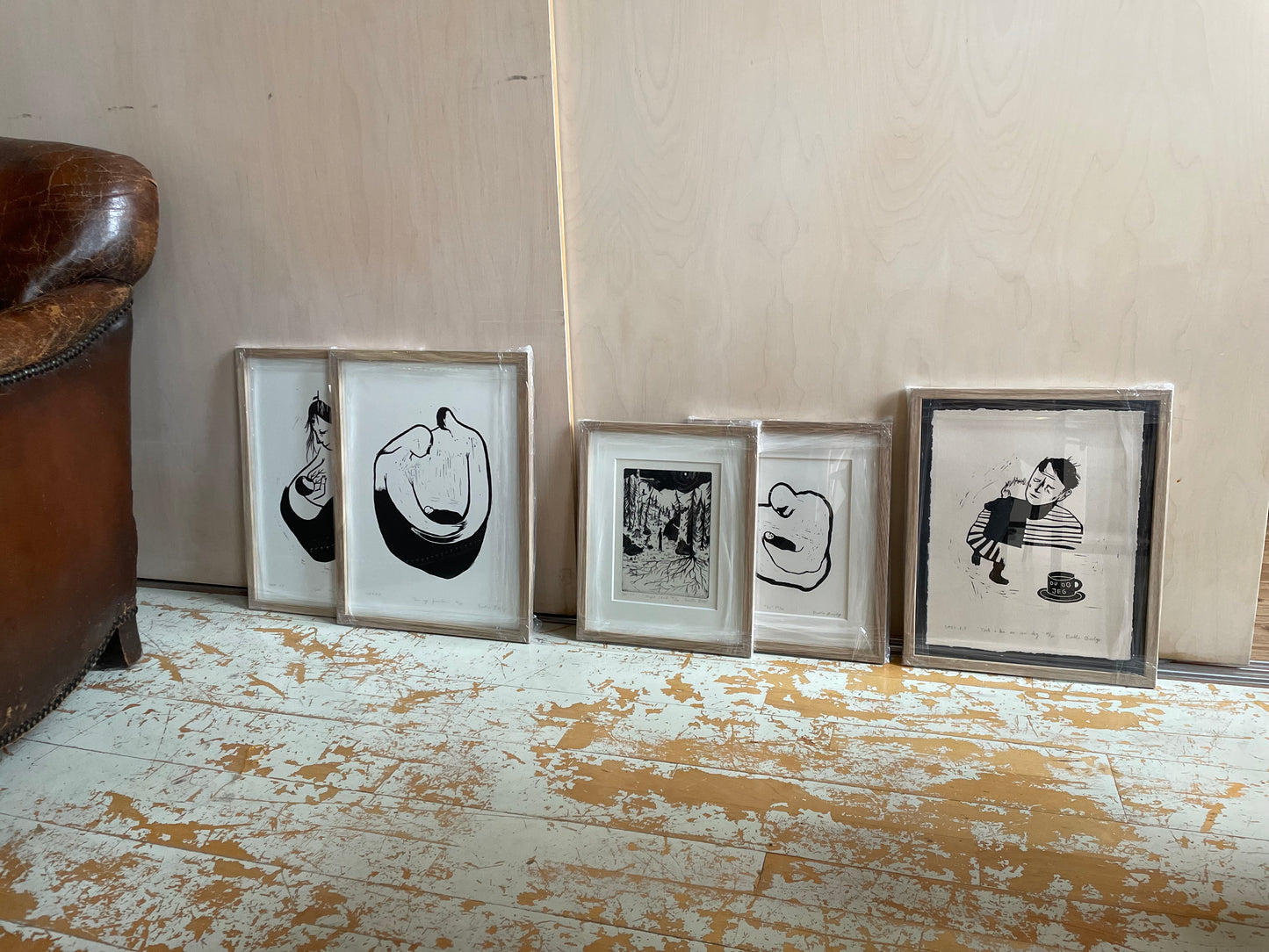 *Innrammet* Night Stroll - Originalt koldnålstrykk