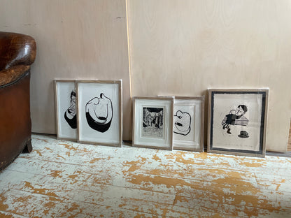 *Innrammet* Night Stroll - Originalt koldnålstrykk