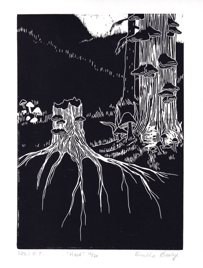 Høst - Originalt linosnitt