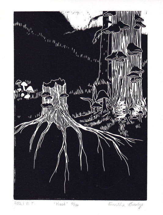 Høst - Originalt linosnitt