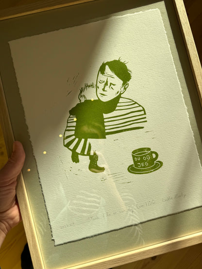 *Innrammet* Tenk å ha en som deg (variasjon I) - Originalt linosnitt