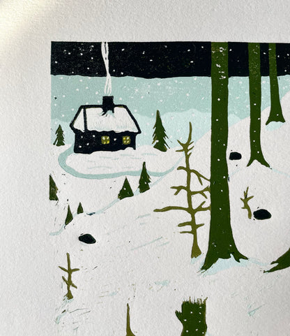 Desember - Originalt reduksjonstrykk med 5 lag