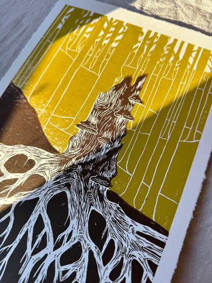 Stubben - Originalt linosnitt