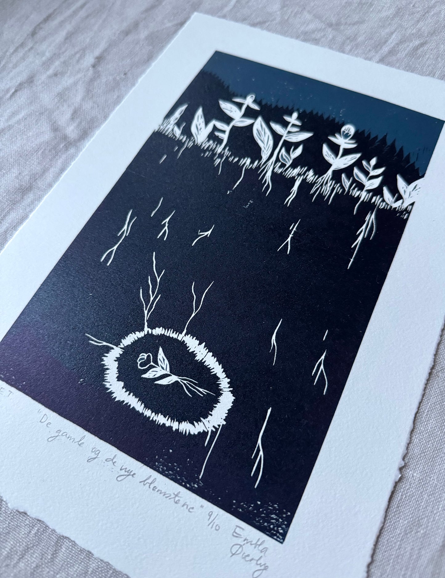 De gamle og de nye blomstene - Originalt reduksjonstrykk