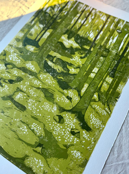 *Forhåndsbestilling* Vårskog - Originalt reduksjonstrykk med 5 lag