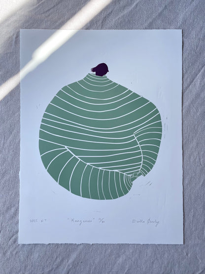 Kosegenser - flere farger - Originalt linosnitt