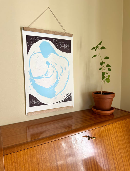 Tenker ofte på det II (stor) - Originalt linosnitt