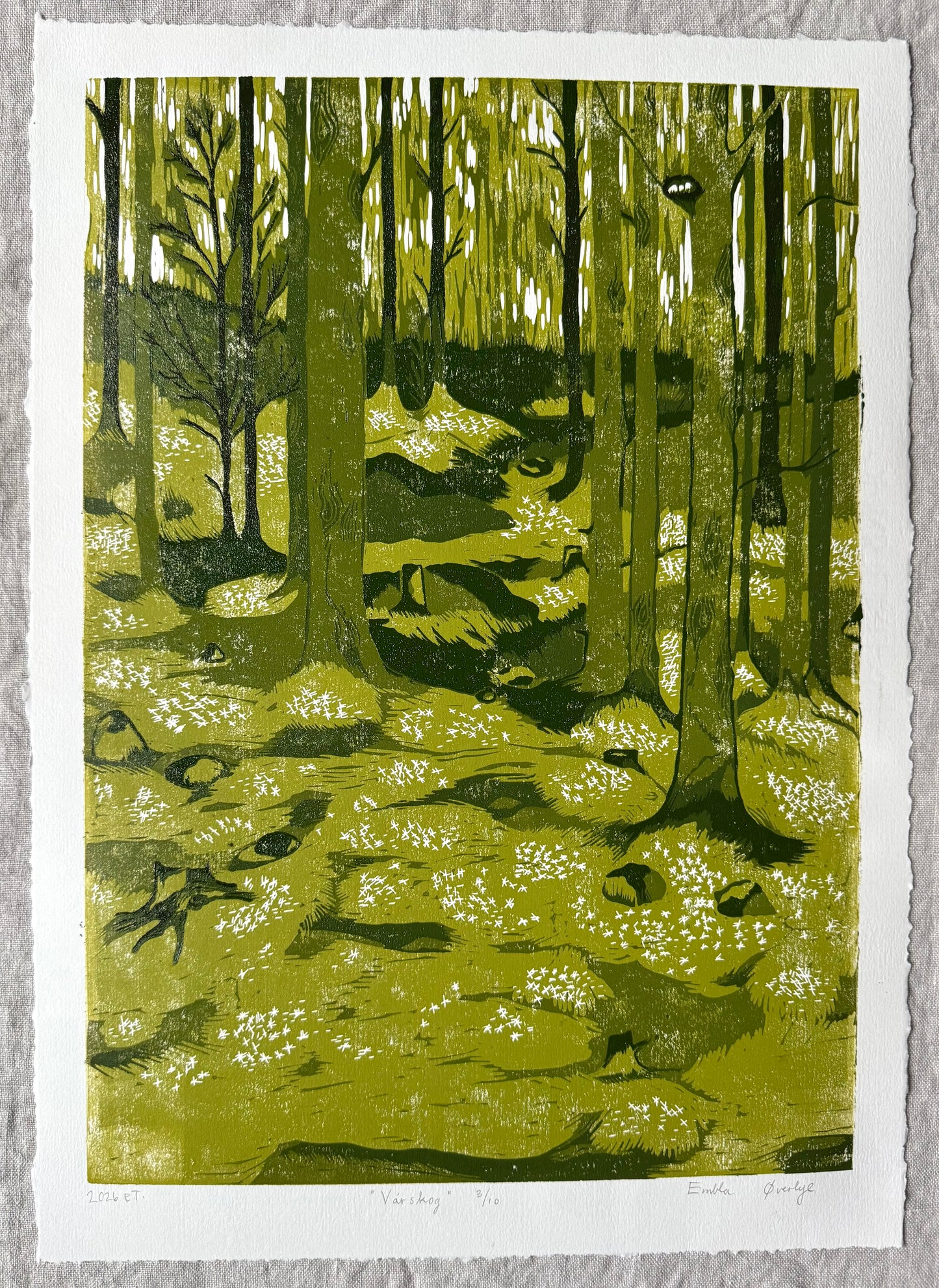 *Forhåndsbestilling* Vårskog - Originalt reduksjonstrykk med 5 lag