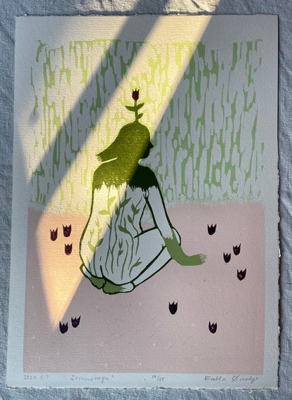 Sommerregn - Originalt reduksjonstrykk